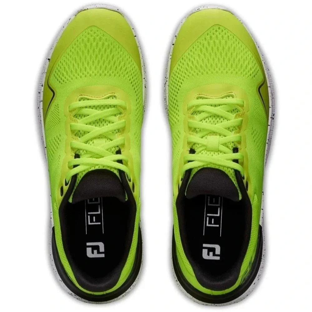 Footjoy FJ Flex Spikeless Golf Shoes Mens 9.5 Wide Citrus Glow Yellow 56145 NEW